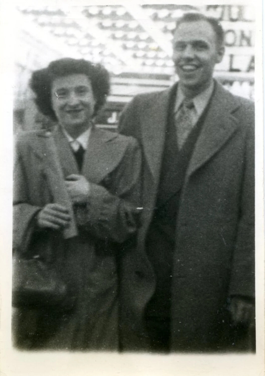 Portrait of a Young Man and Woman at a Public Venue, Bancroft Family Collection