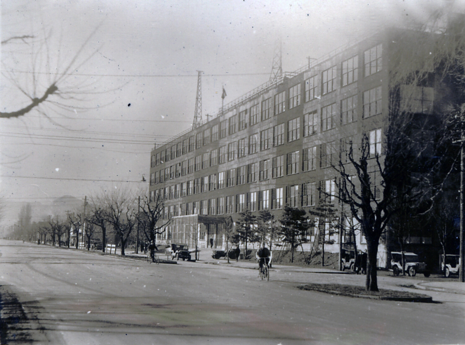 Street View of Large Institutional Building, Occupied Japan (Postwar Album)