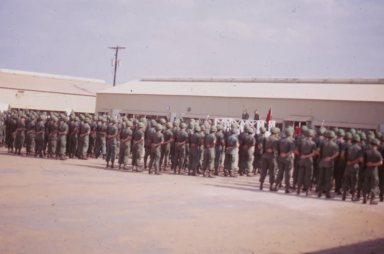U.S. Army Formation Ceremony at a South Vietnam Base, 1968