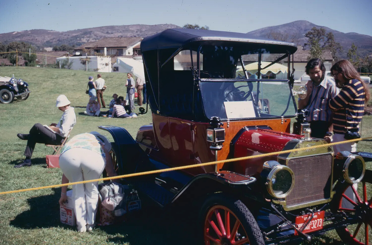 Vintage Automobile at a Car Show/Gathering (Misfiled in Vietnam 1968 TET Slide Collection)