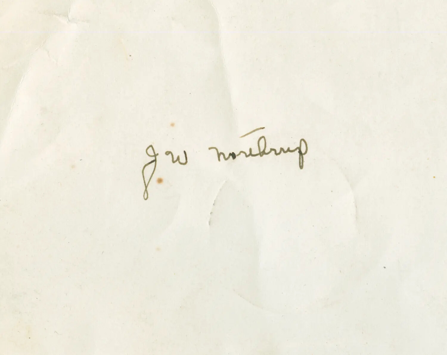 Handwritten Signature Page, 'J.W. Northrup,' Navy V-5 Photo Album