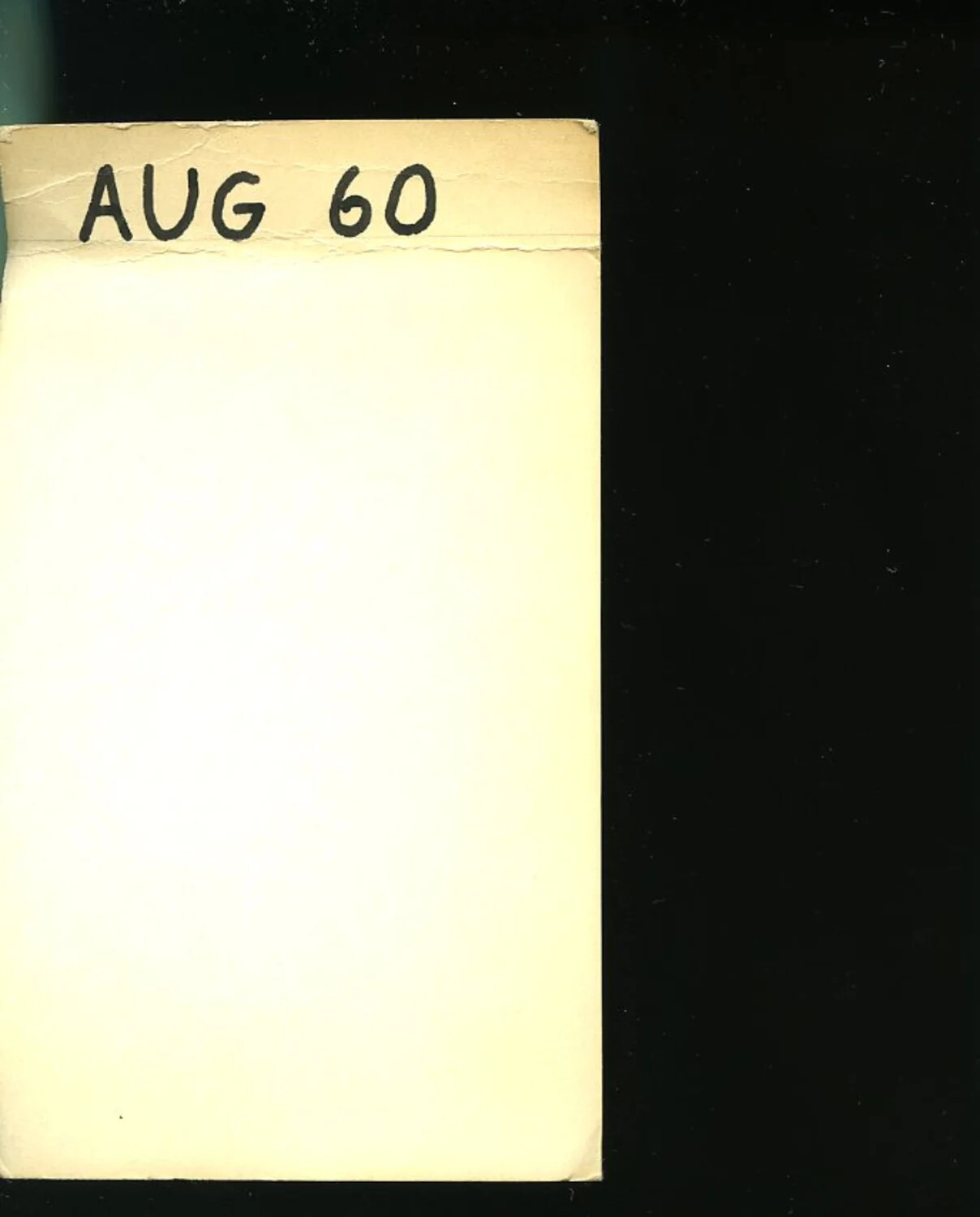 Archival Date Divider Card, 'AUG 60'
