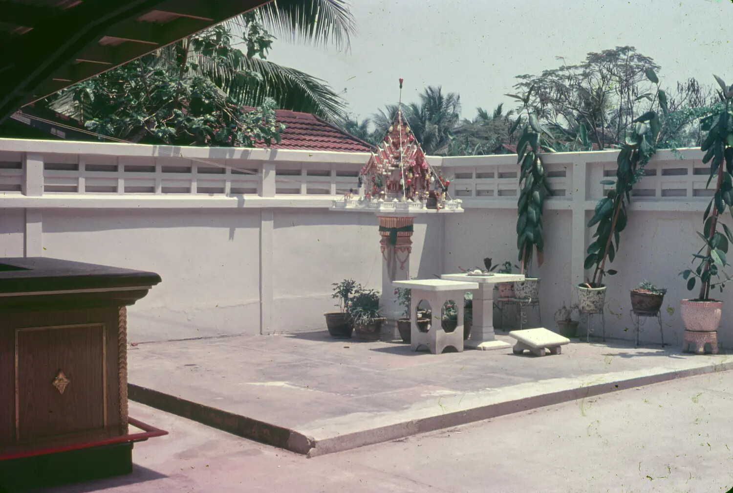 Spirit House Shrine in Courtyard, Vietnam, 1965 (3rd Tactical Fighter Wing Collection)