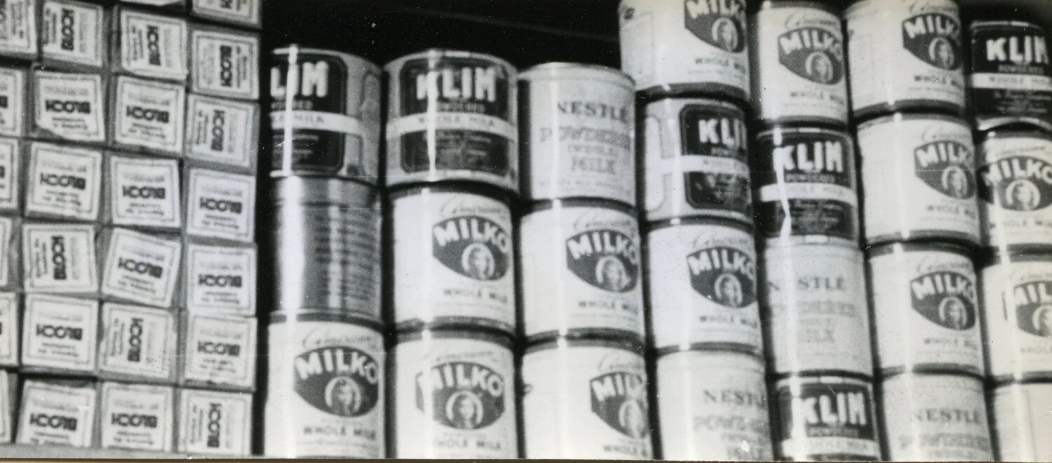 Stockpiled Powdered Milk Rations, WWII-Era Supply Depot, Germany