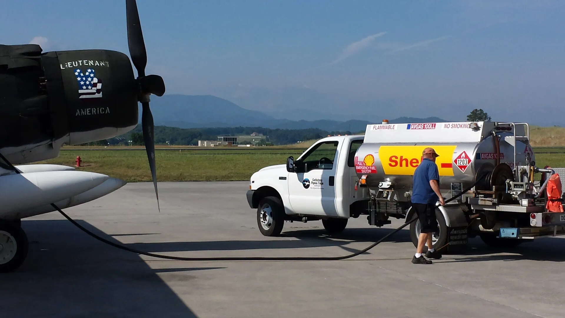 Refueling the Warbird 'Lieutenant America' at Gatlinburg-Pigeon Forge Airport