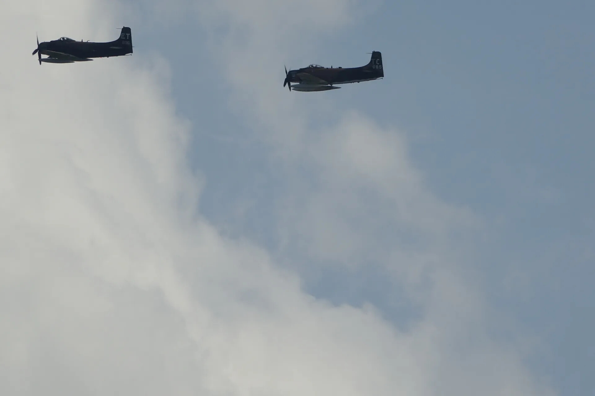 A-1 Skyraiders 'ET' and 'TC 865' in Formation Flight, May 2019 Reunion Event (Sequence Frame)