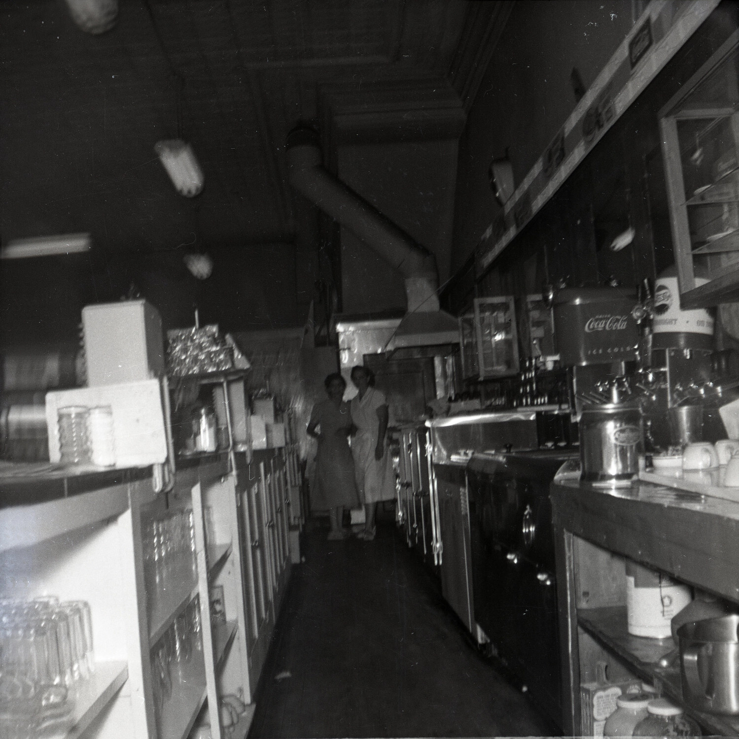 Interior of Base Snack Bar Kitchen and Service Aisle, 1950s