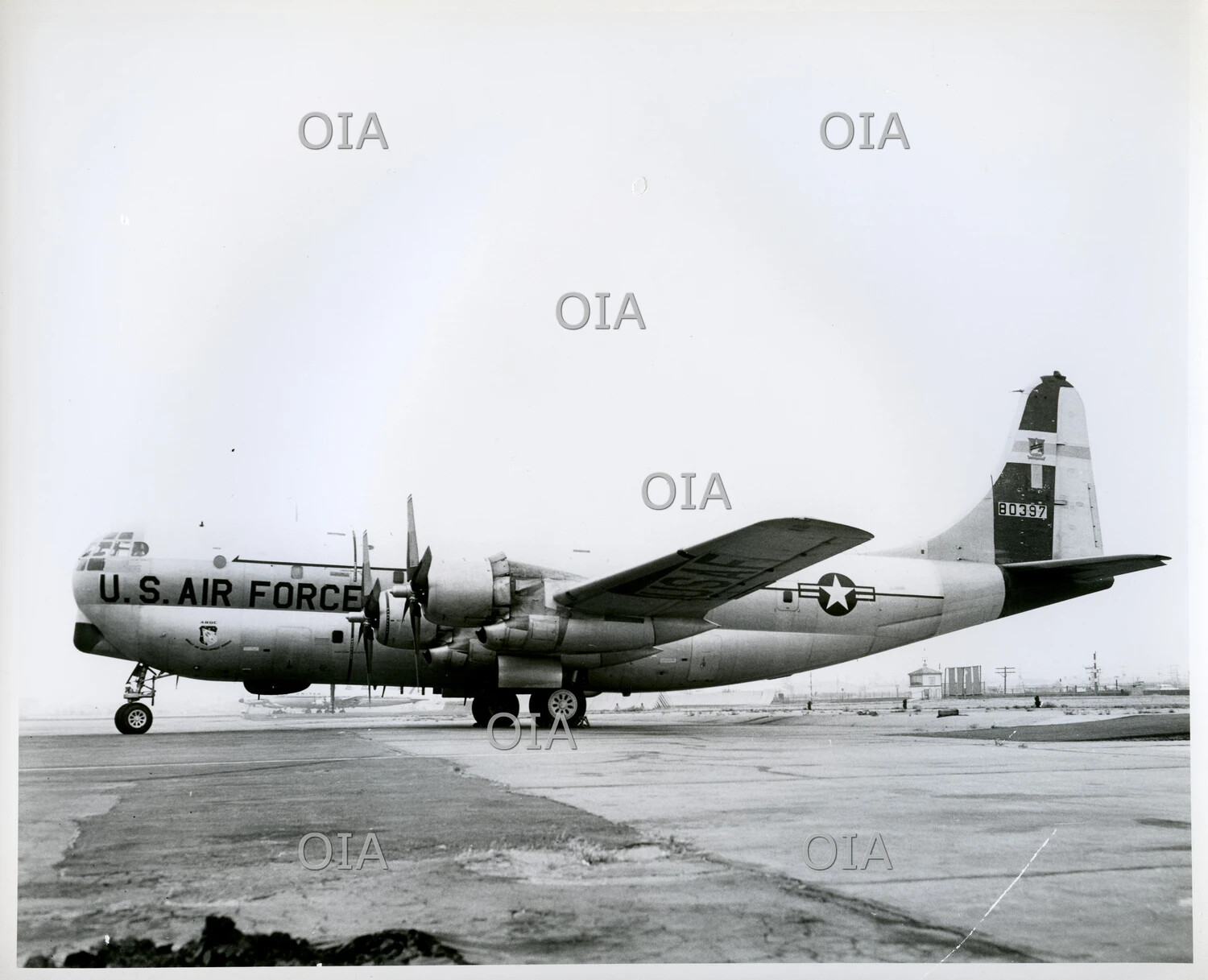 U.S. Air Force Boeing KC-97/C-97 Stratofreighter on Airfield Ramp, Tail Number 80397 (Cold War Era)