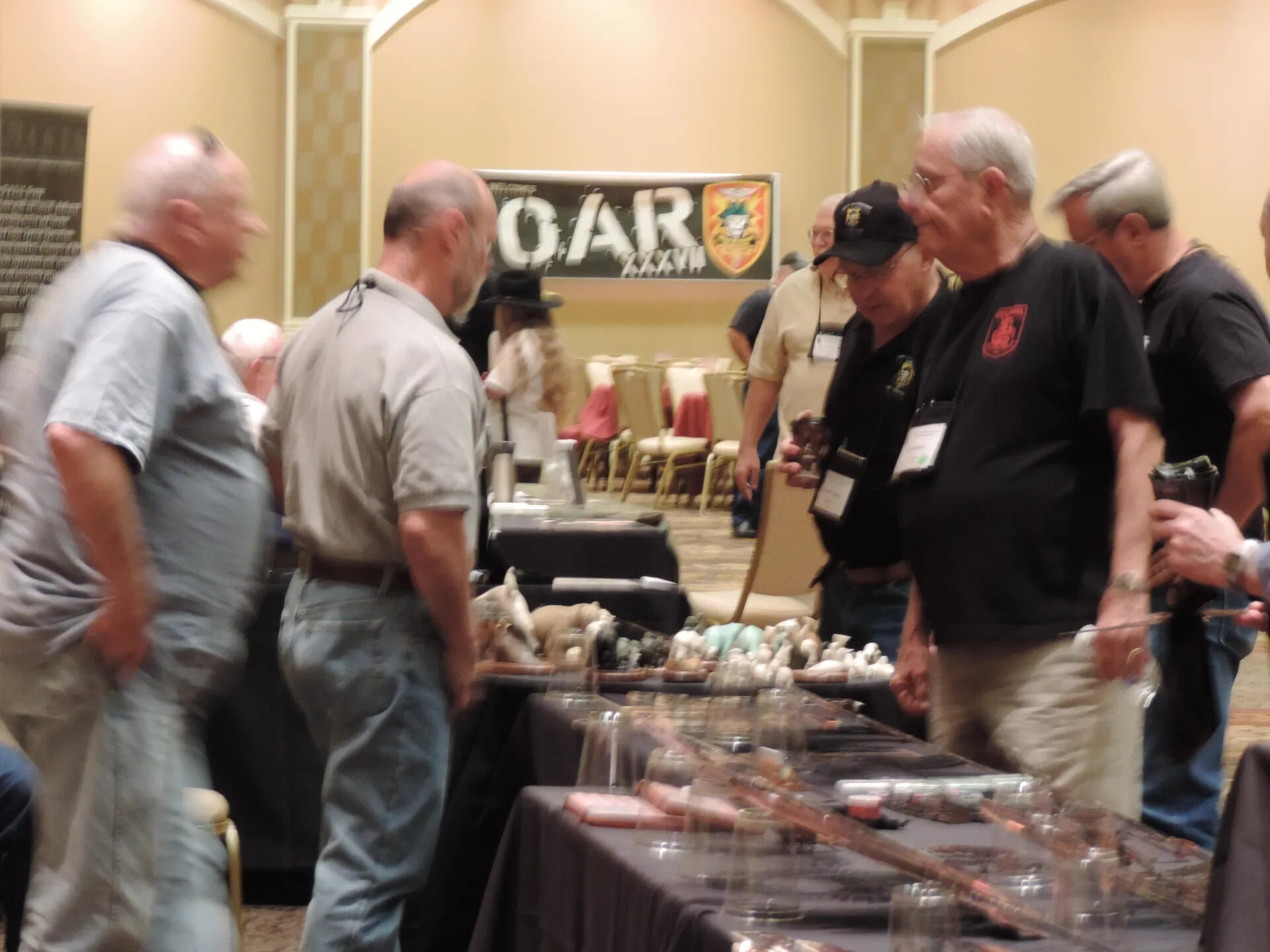 Crowd at a Militaria Dealer's Table, Special Operations Association Reunion, Las Vegas, 2013
