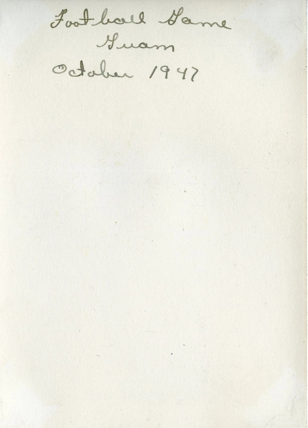 Photo Album Page: 'Football Game, Guam, October 1947' Caption Page, VR-6 Squadron Album