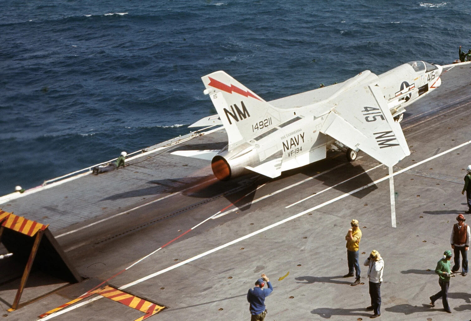 VF-194 'Red Lightnings' F-8 Crusader Launches from USS Ticonderoga