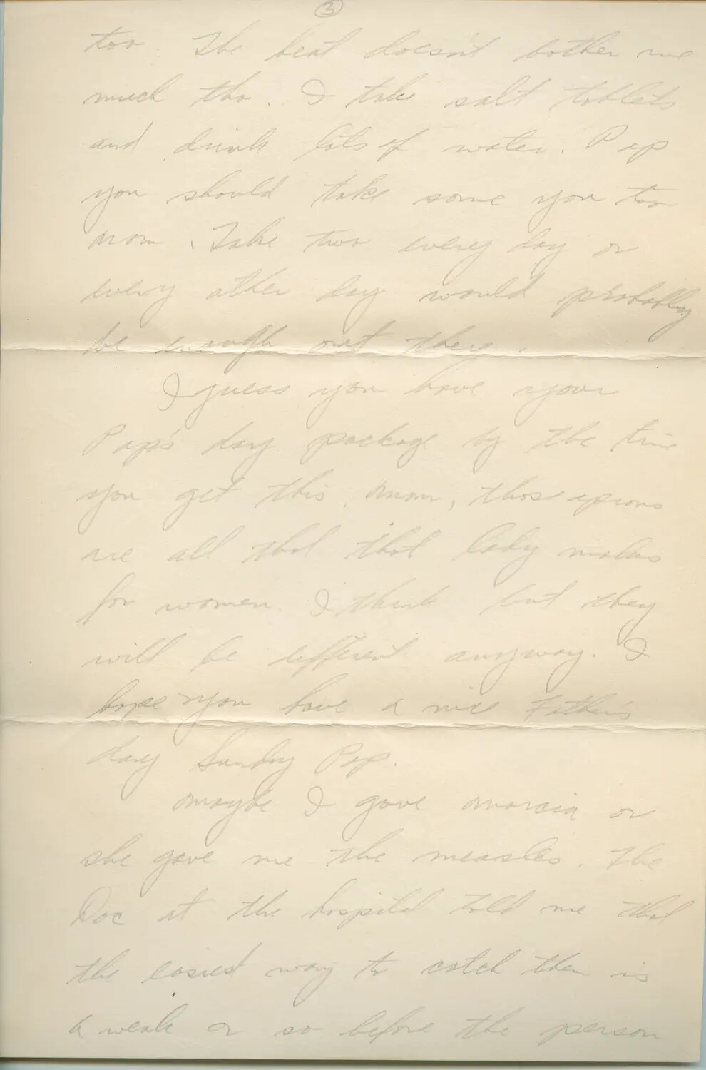 Handwritten Letter Home, Page 3, 1944 Margaroli Belly Gunner Correspondence