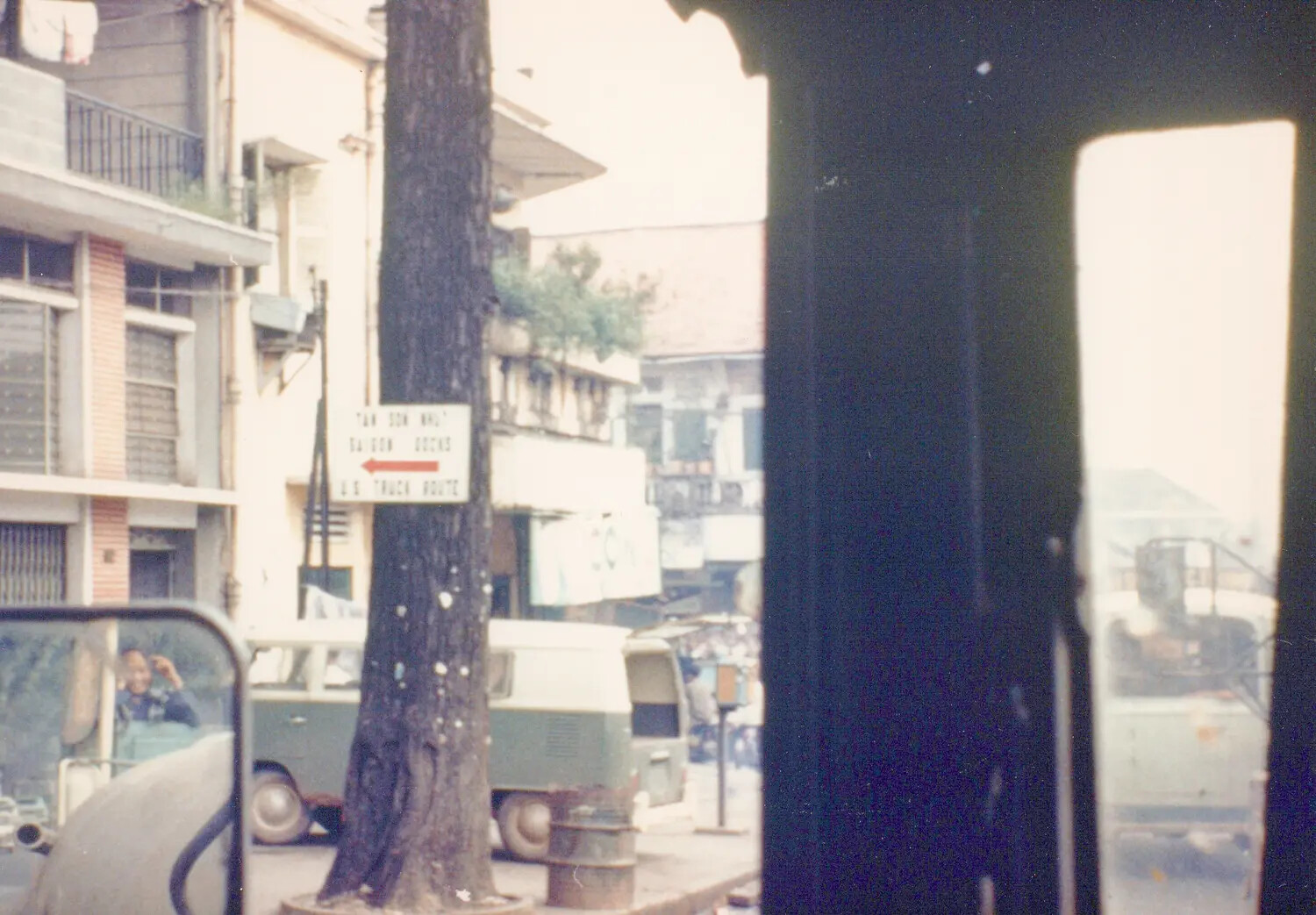 U.S. Truck Route Signage on Saigon Street, Cu Chi Area, Vietnam, 1967