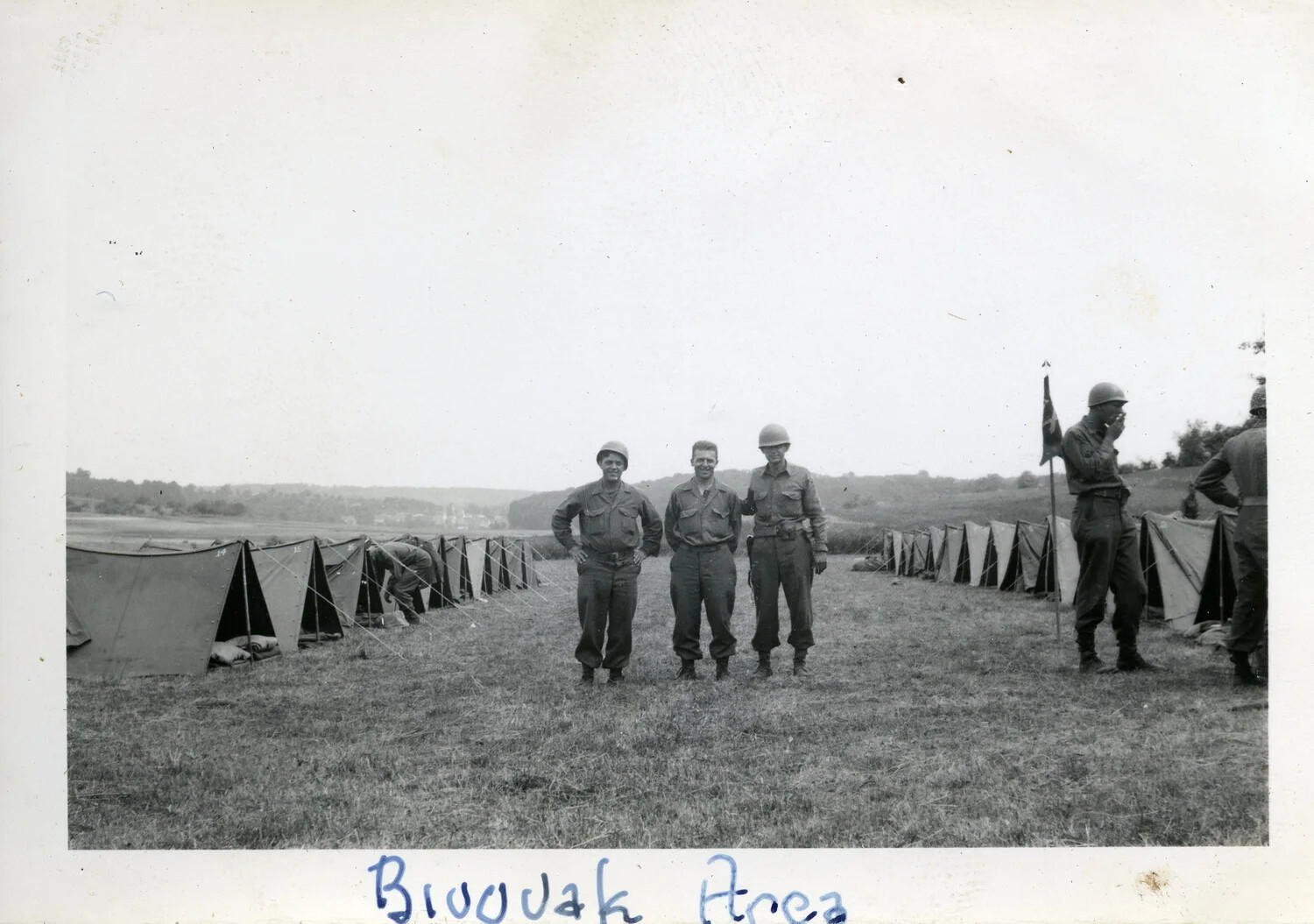 Soldiers of the 44th Infantry Division in a Field Bivouac Area, World War II