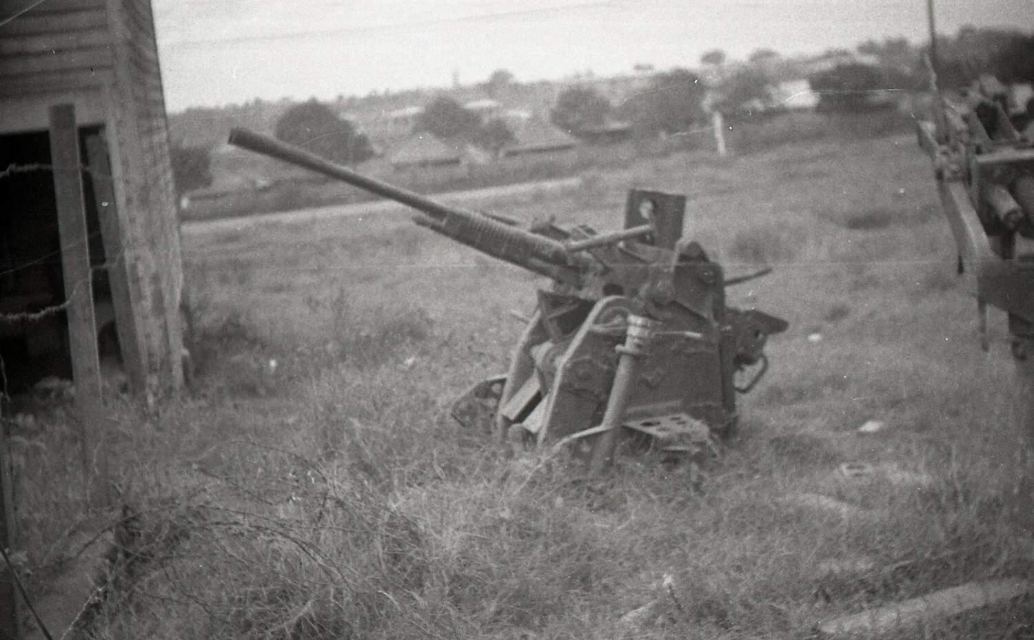 Abandoned Anti-Aircraft/Anti-Tank Gun, Side Profile View, Luzon, Philippines, WWII