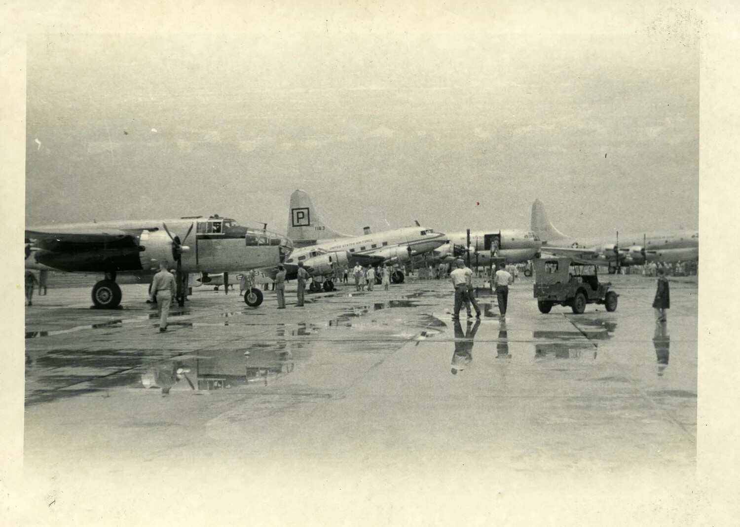 Douglas A-26/B-26 Invader and Transport Aircraft on Static Display Line, USAF, 1950s