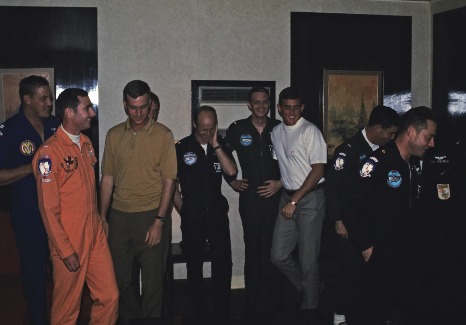 Group of Air Force Personnel at Informal Social Gathering