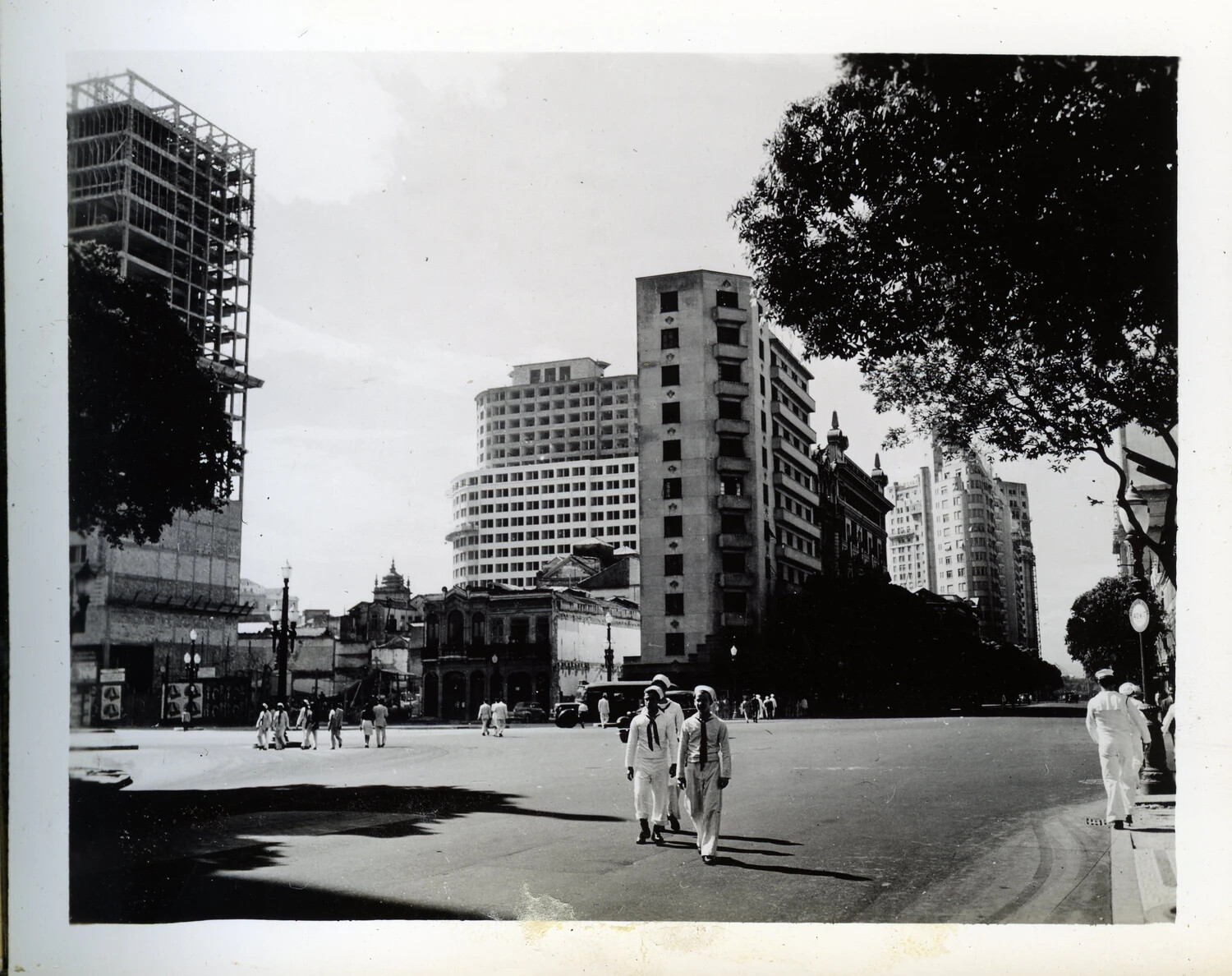 U.S. Navy Sailors on Liberty in a South American City Street, USS Franklin D. Roosevelt (CVB-42) Cruise