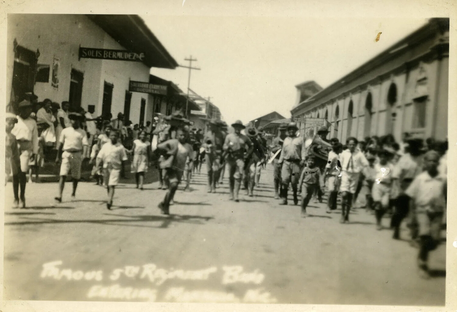 5th Marine Regiment Band Parading Through the Streets of Managua, Nicaragua