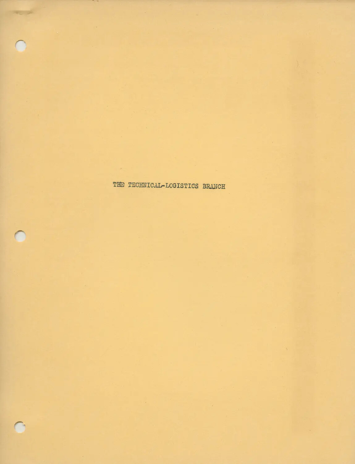 Section Divider Page: 'The Technical-Logistics Branch,' AFRTS Document