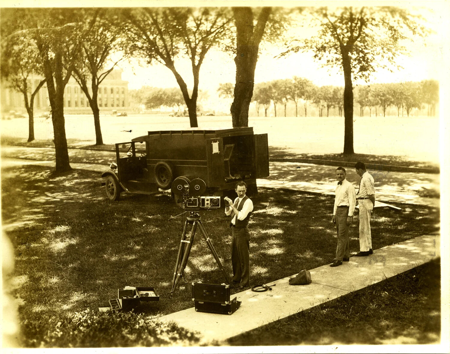 U.S. Army Signal Corps Film Crew with Mobile Photographic Truck — Jervey Signal Corps Collection