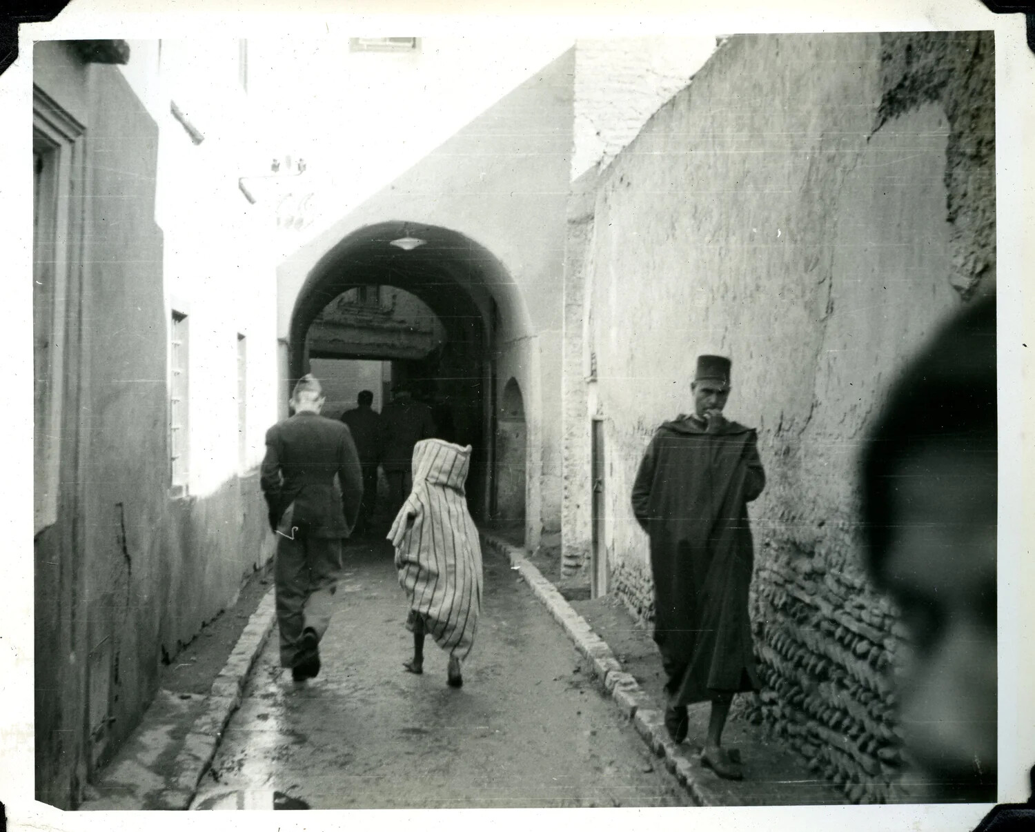 US Serviceman in North African Medina Alleyway, WWII North Africa Campaign