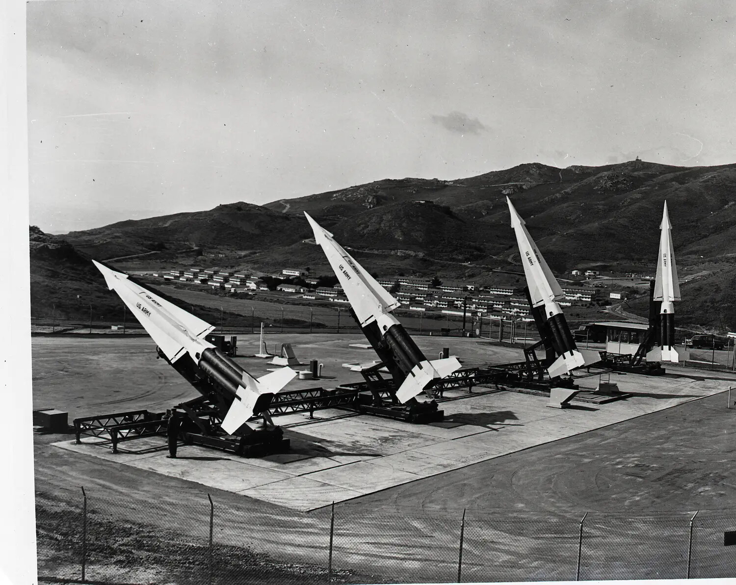 Nike Ajax Missiles Erected at Launch Battery, Hillside Air Defense Site