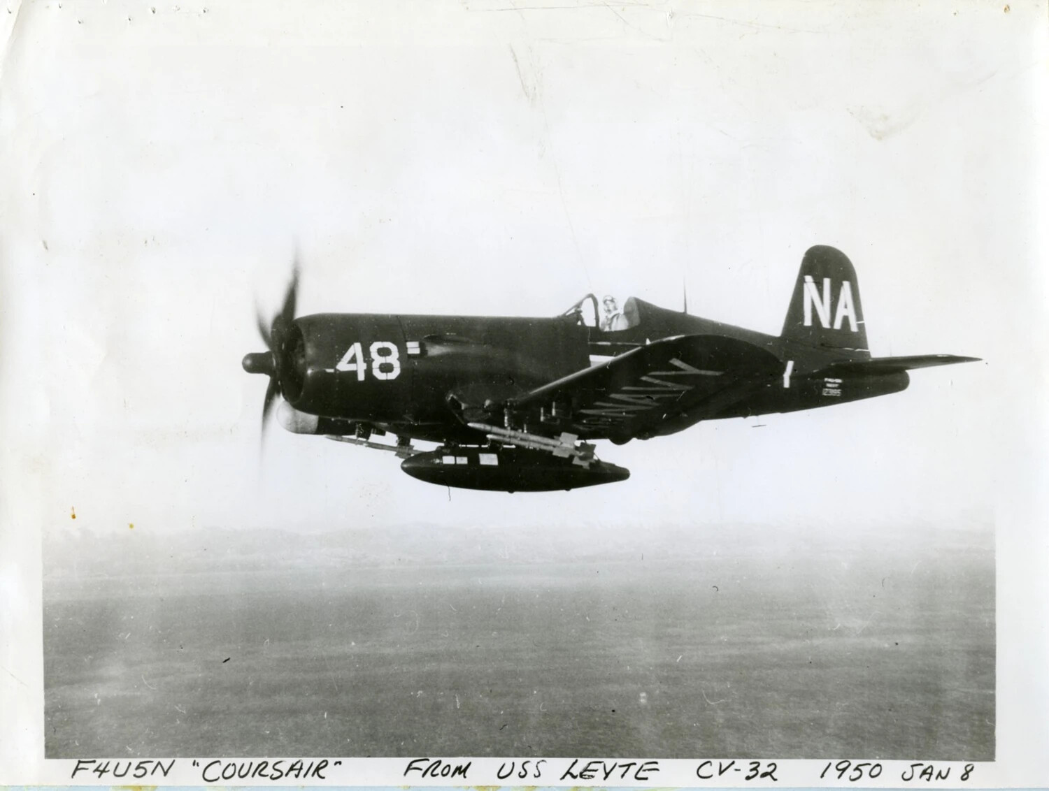 Vought F4U-5N Corsair (Bort #48, Tail Code NA) from USS Leyte (CV-32), January 8, 1950