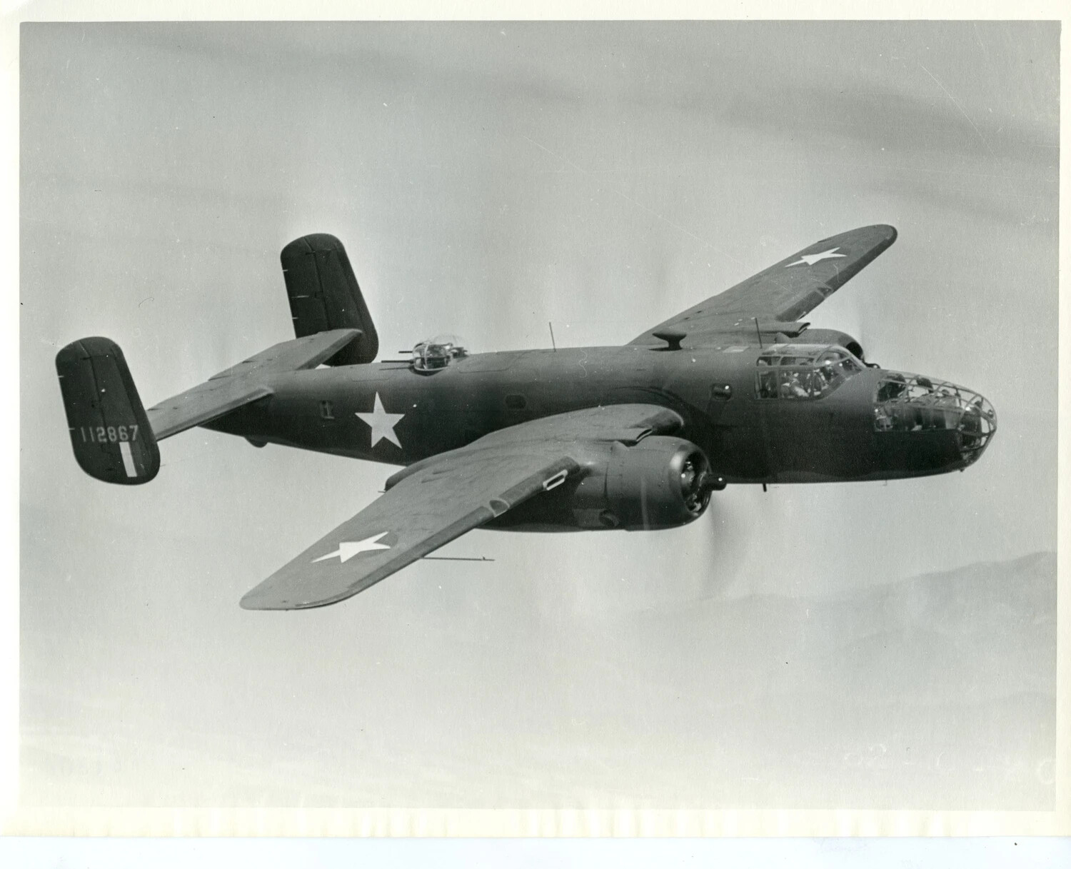 North American B-25 Mitchell Medium Bomber in Flight, Serial 112867