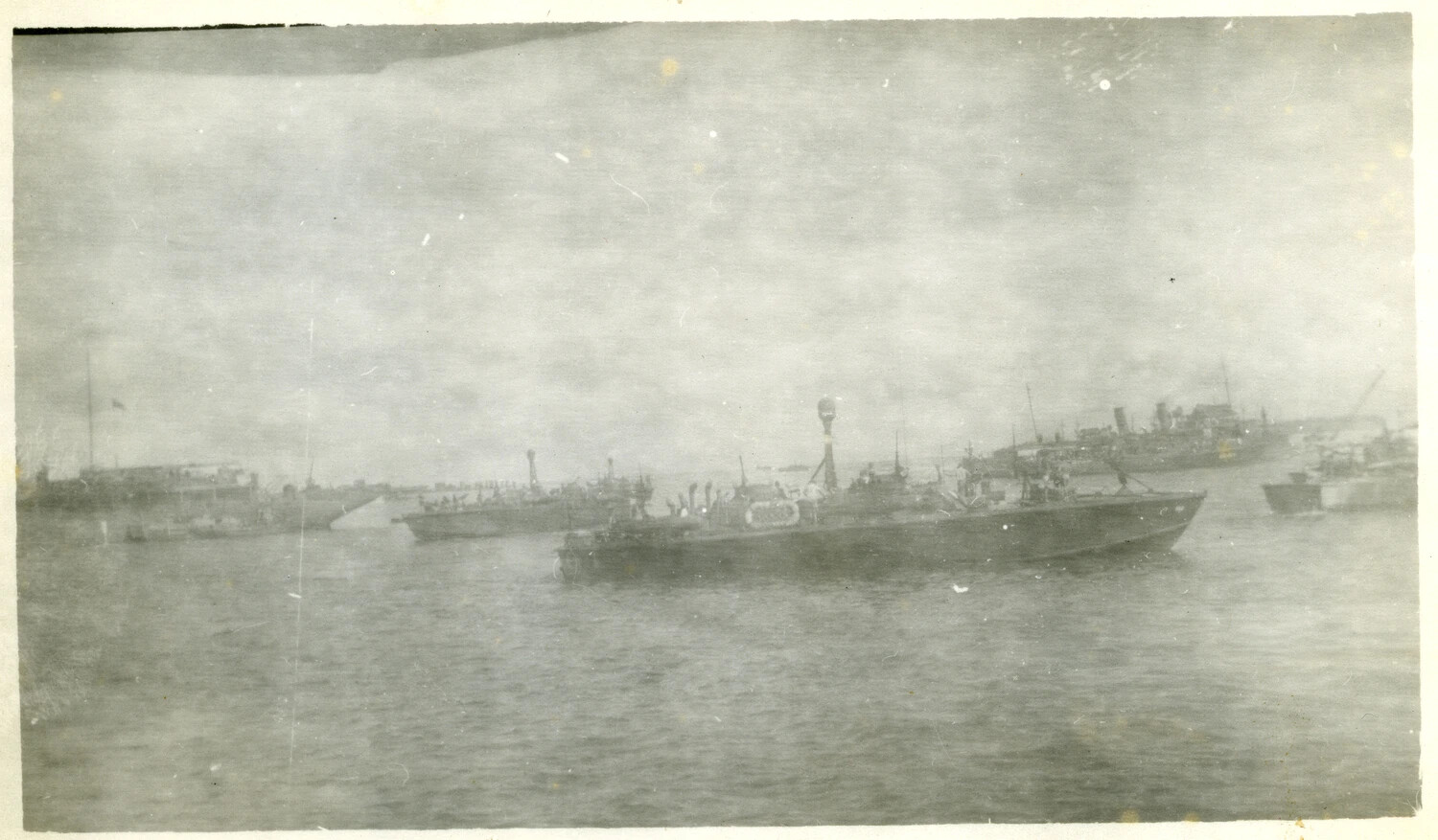 U.S. Navy Motor Torpedo Boats (PT Boats) Moored in Pacific Anchorage, World War II