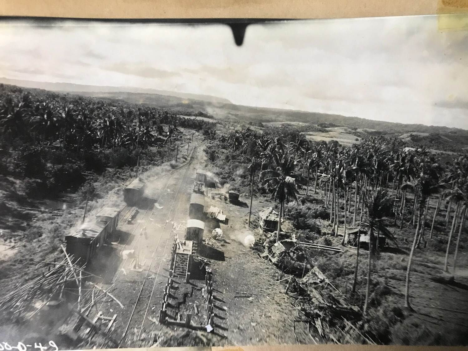 Strafing Attack on Rail Line Through Coconut Plantation (Full Print), Pacific Theater