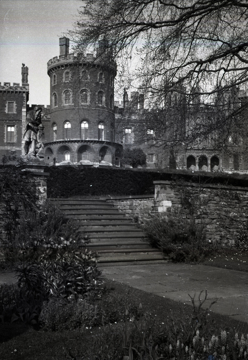 Belvoir Castle, Leicestershire - Garden Steps and Round Tower, England