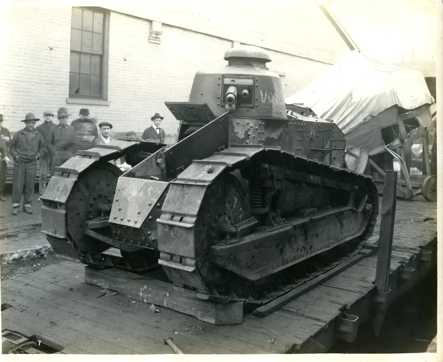 Renault FT Light Tank on Railroad Flatcar, Cincinnati, Ohio — WWI-Era Armor