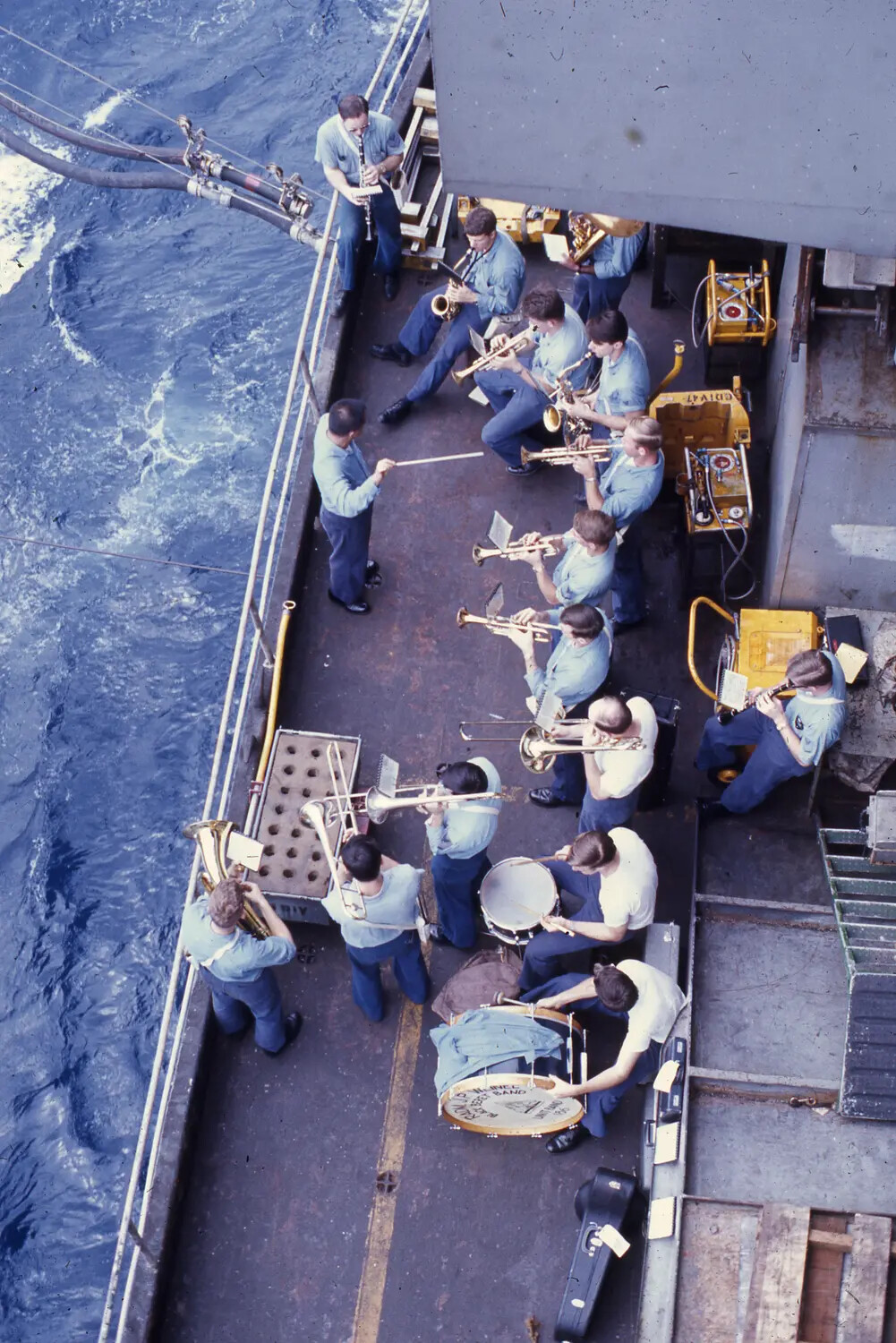 Ship's Band Performing on Deck, USS Ticonderoga, Vietnam War Era