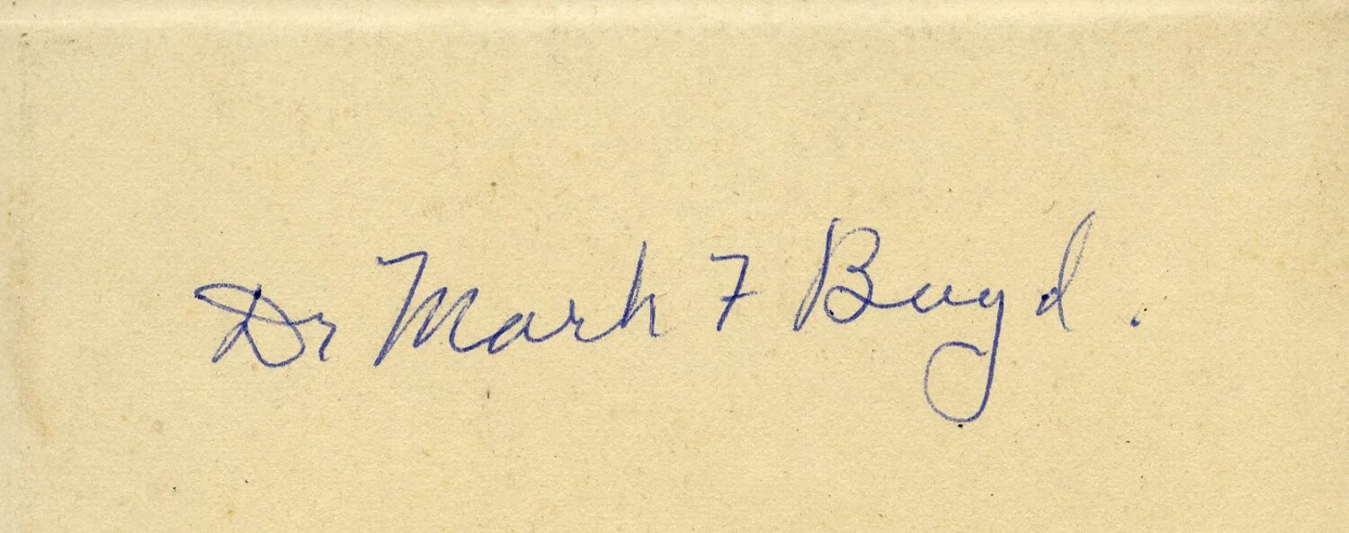 Handwritten Identification Note: 'Dr Mark F Boyd,' Wagener WWI Letters Collection