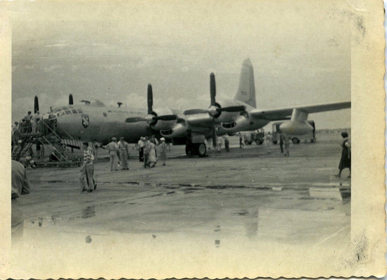 Four-Engine Military Transport Aircraft on the Ramp at Hickam Field, Hawaii