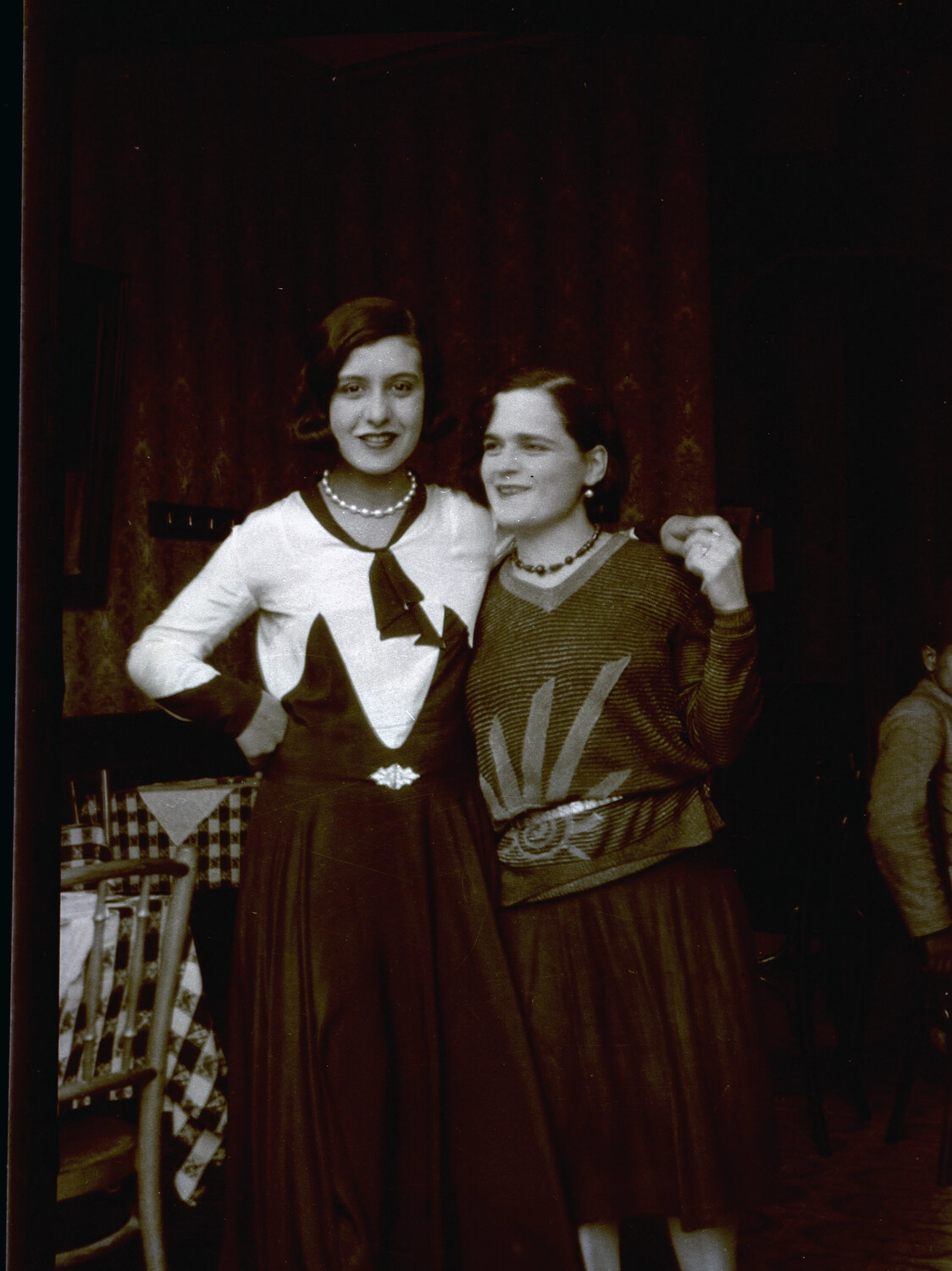 Two Women in 1930s Fashion at a Social Gathering, Pre-WWII China