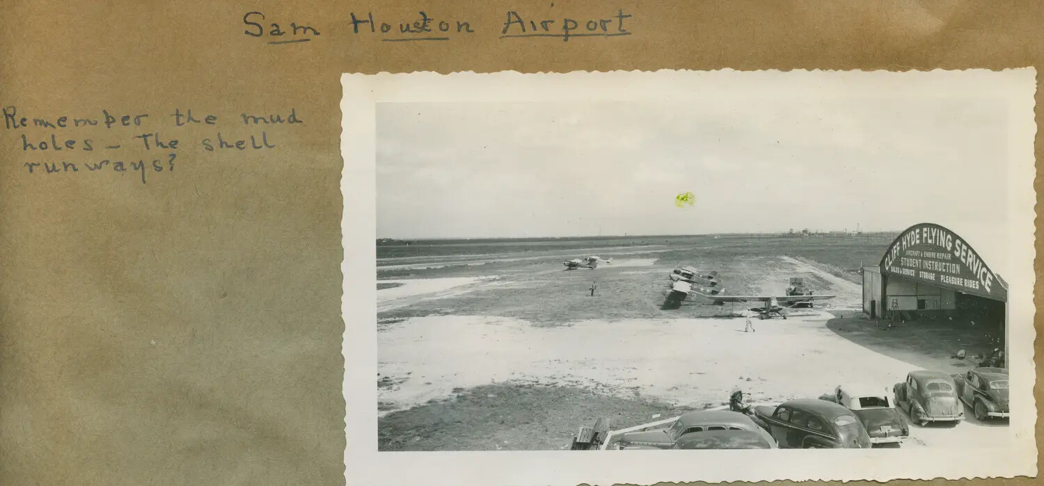 Sam Houston Airport, Home of Cliff Hyde Flying Service – Naval Aviation Cadet Primary Training Field, WWII Era
