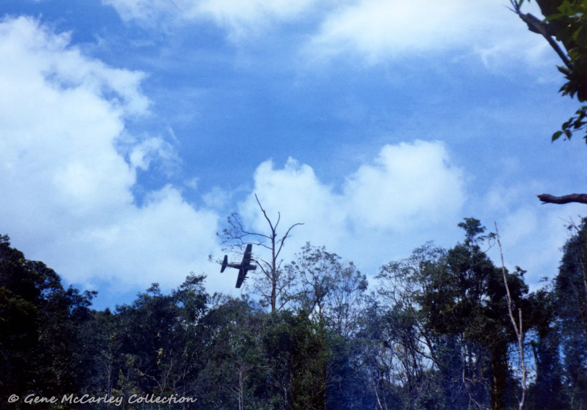 Single-Engine Attack Aircraft Overhead, Vietnam/Laos Border Region