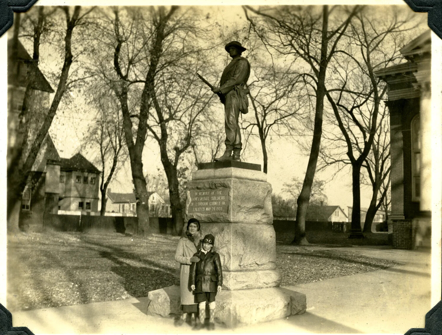 Family Snapshot at Confederate Soldier Monument, Loudoun County, Virginia
