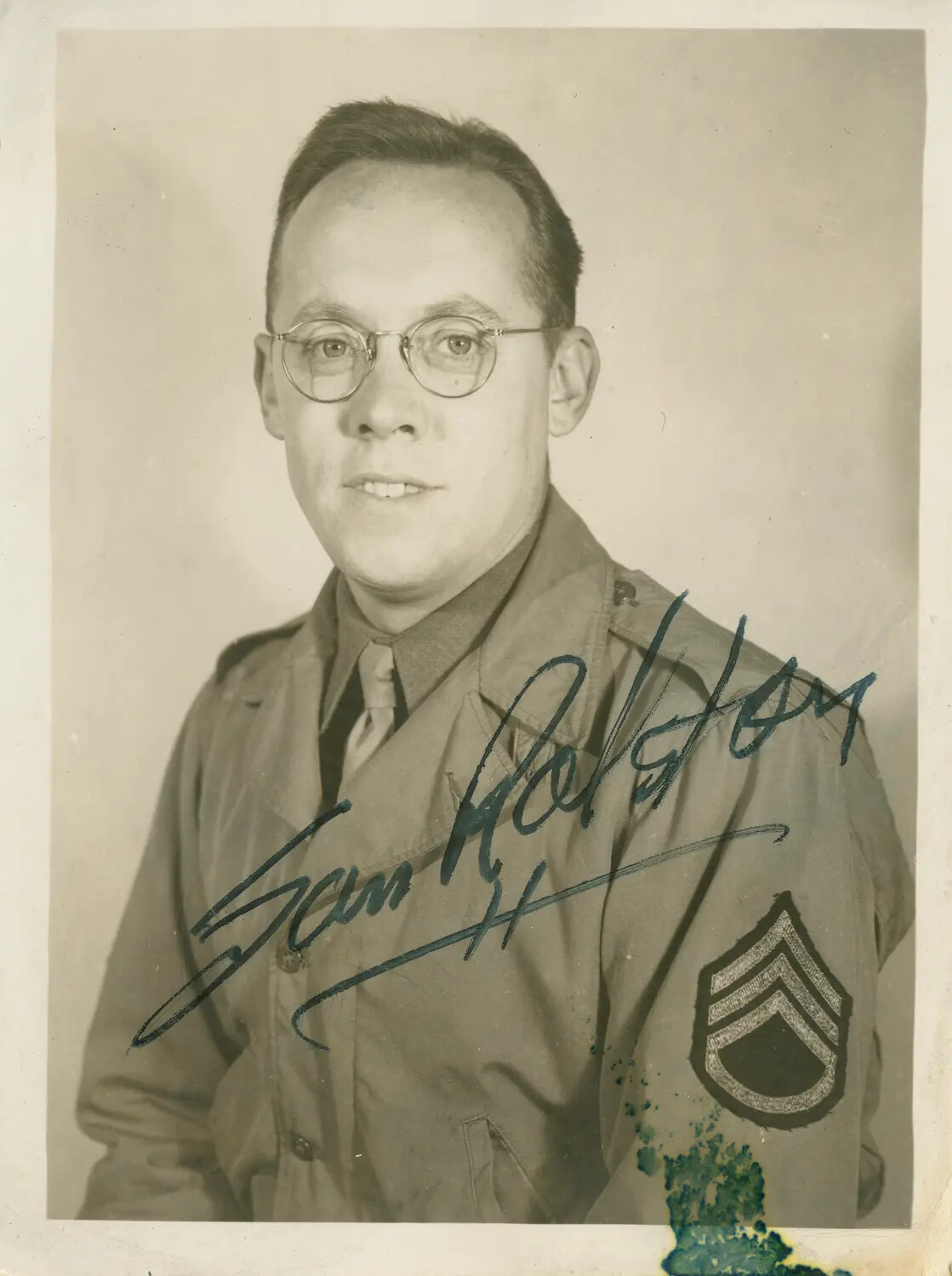 Autographed Studio Portrait of Staff Sergeant Sam Ralston, USAAF