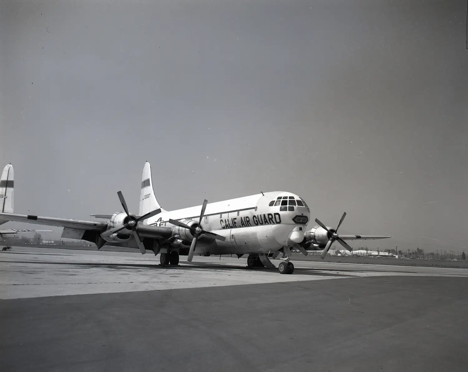 California Air National Guard Boeing C-97 Stratofreighter on the Flight Line, circa 1960