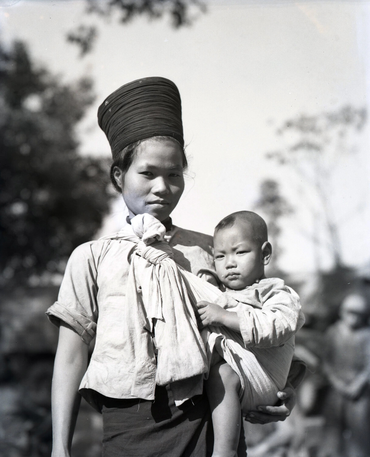 Portrait of Hill-Tribe Woman and Child, China-Burma Theater, Kotec 'Folklore' Collection