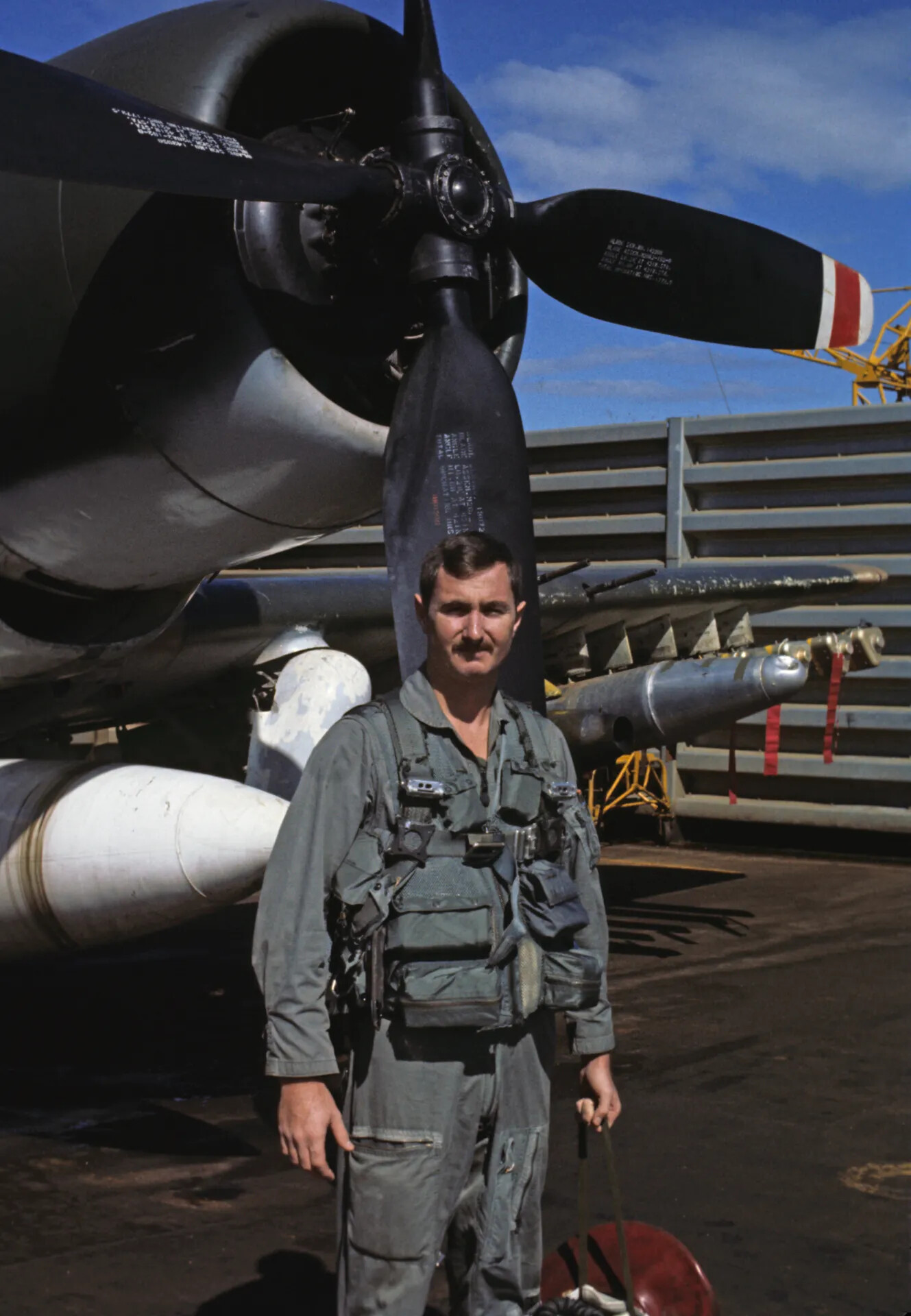 A-1 Skyraider Pilot on Flight Line, Vietnam Era
