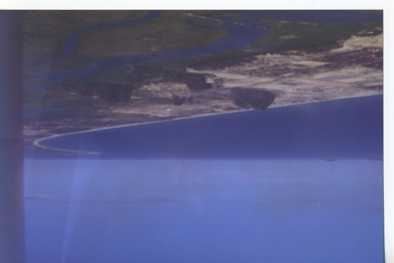Aerial View of River Mouth and Coastal Structures, Vietnam War Era