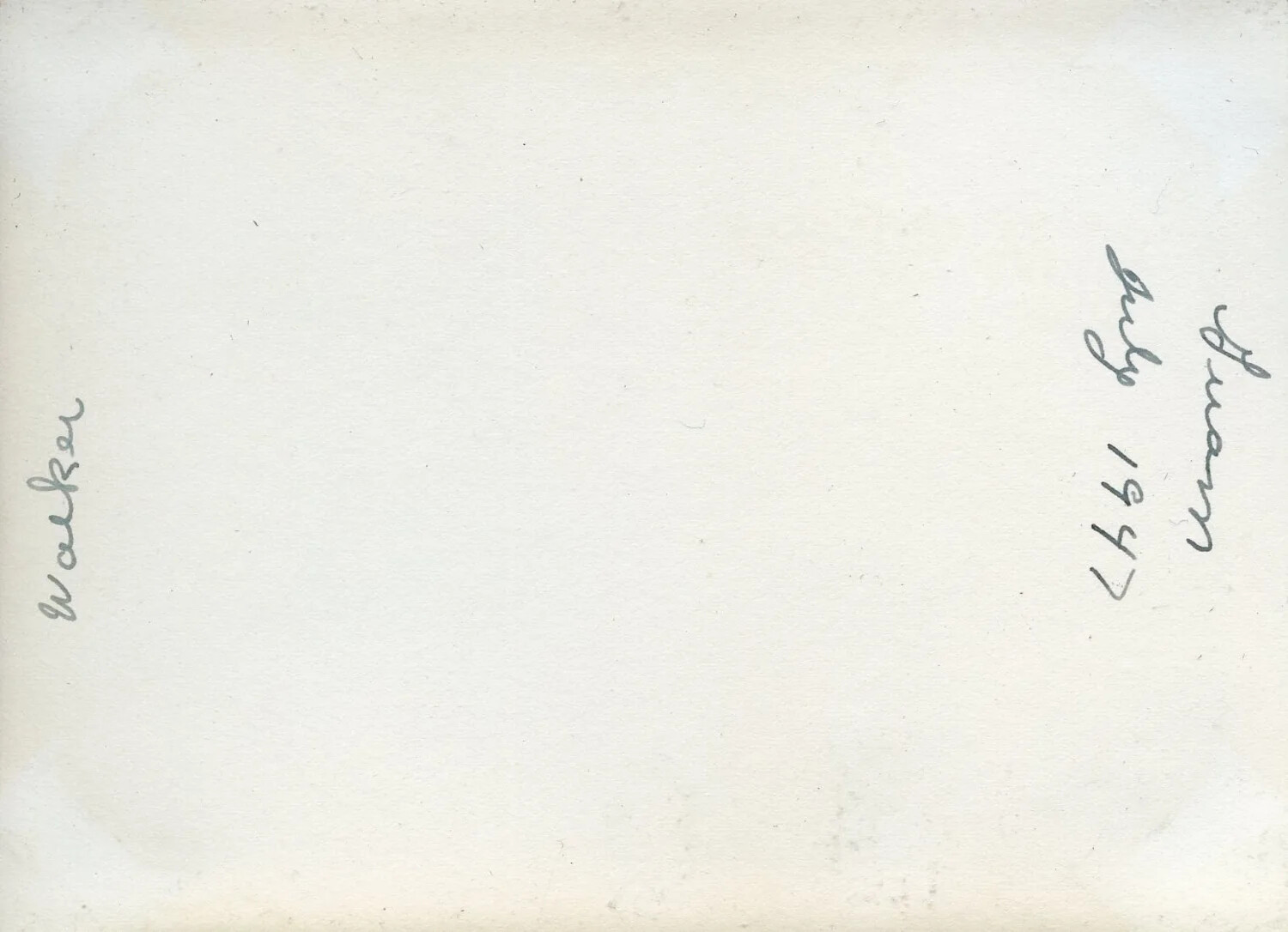 Verso of Photograph with Handwritten Caption 'Walker' and Date, July 1947 (VR-6 Agana, Guam Album)