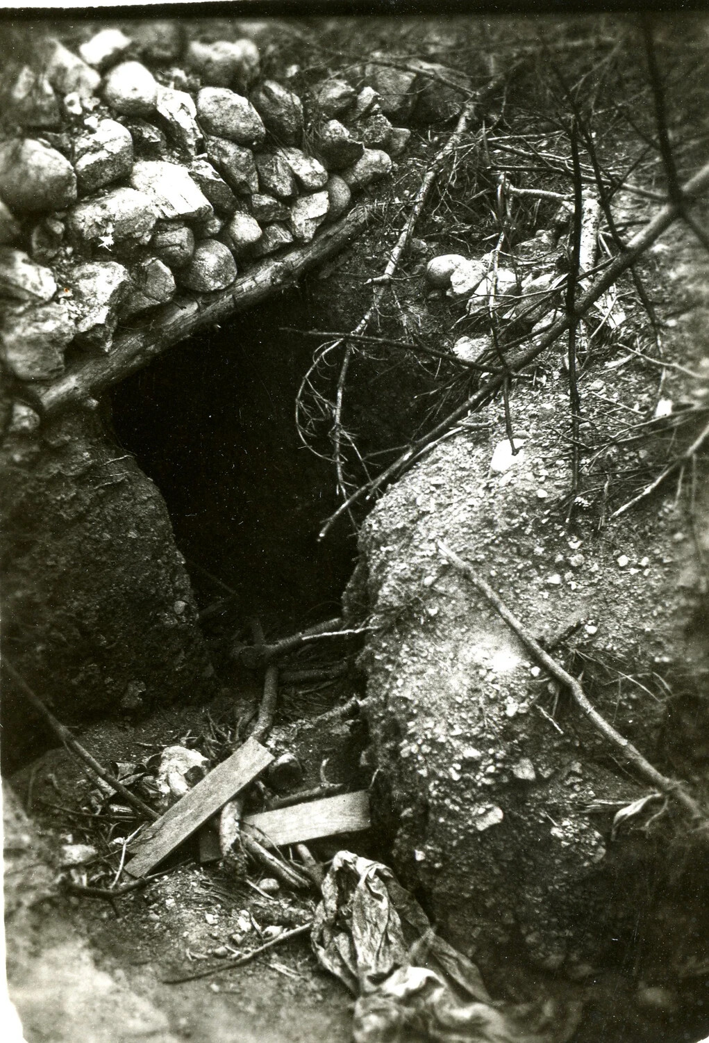 Entrance to a Fortified Dugout or Cave Position, Ie Shima/Okinawa Campaign, 1945