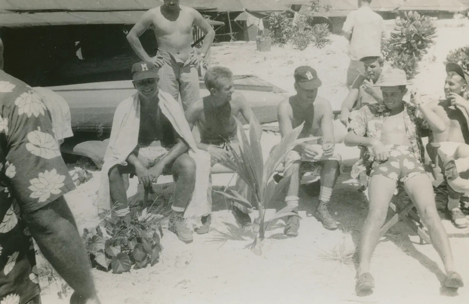 Servicemen Relaxing at a Tropical Pacific Base, Edward P. McAleer Photo Album