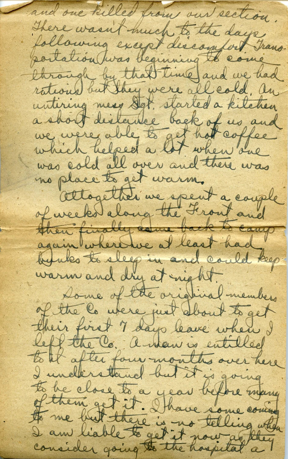 Handwritten WWI Letter, Page N - Pvt. Willis W. Wagener Correspondence, 'Letter 20'