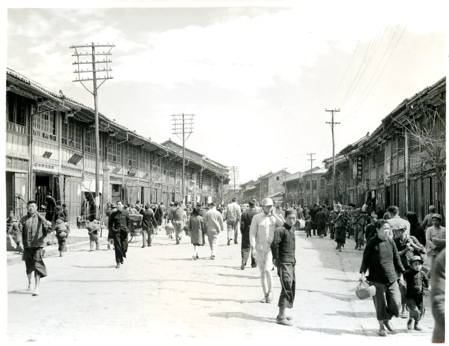 Chinese City Street Scene, WWII China-Burma-India Theater Archive